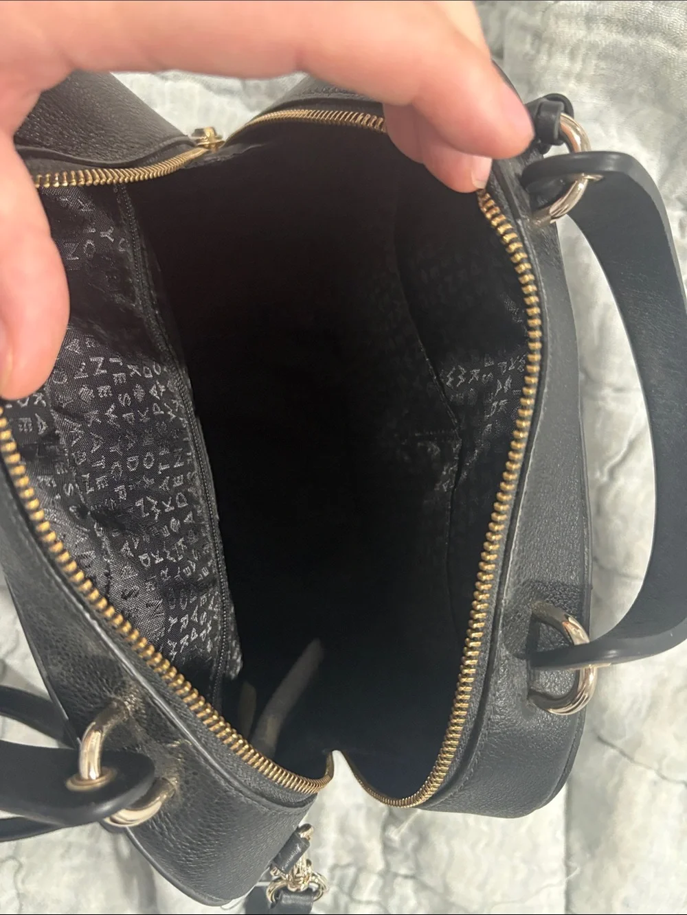 kate spade Black Pebbled Leather Dome Crossbody with Tassel